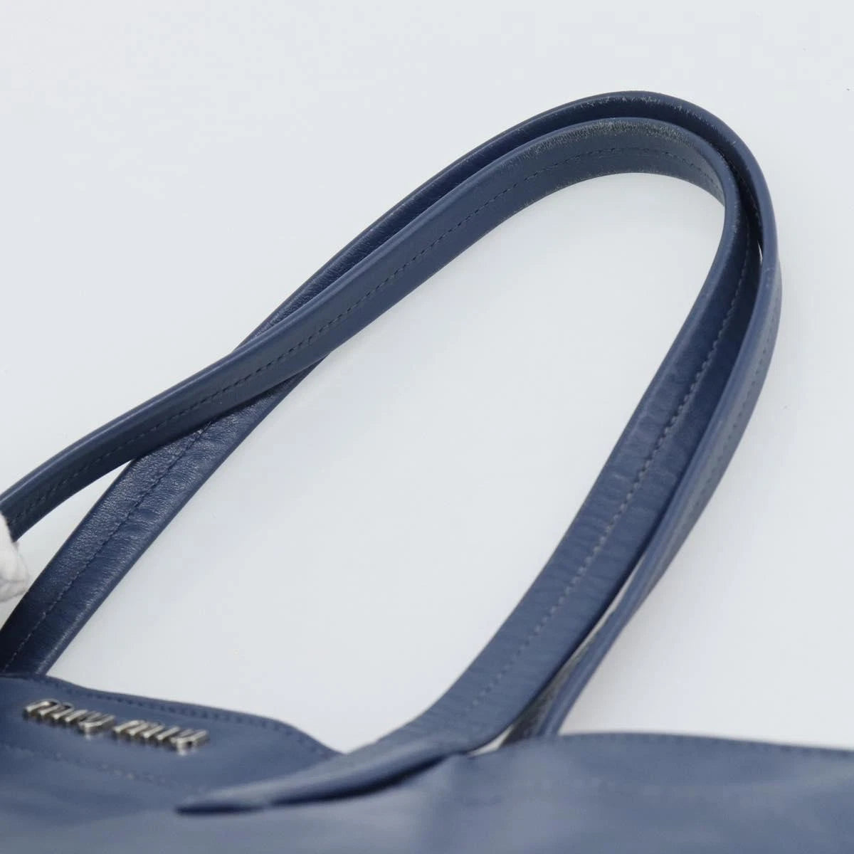 Miu Miu Blue Leather Tote