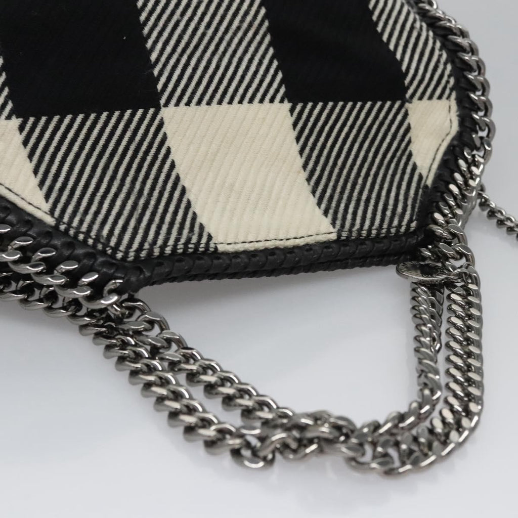 Stella McCartney Black and White Plaid Falabella Bag corner detail