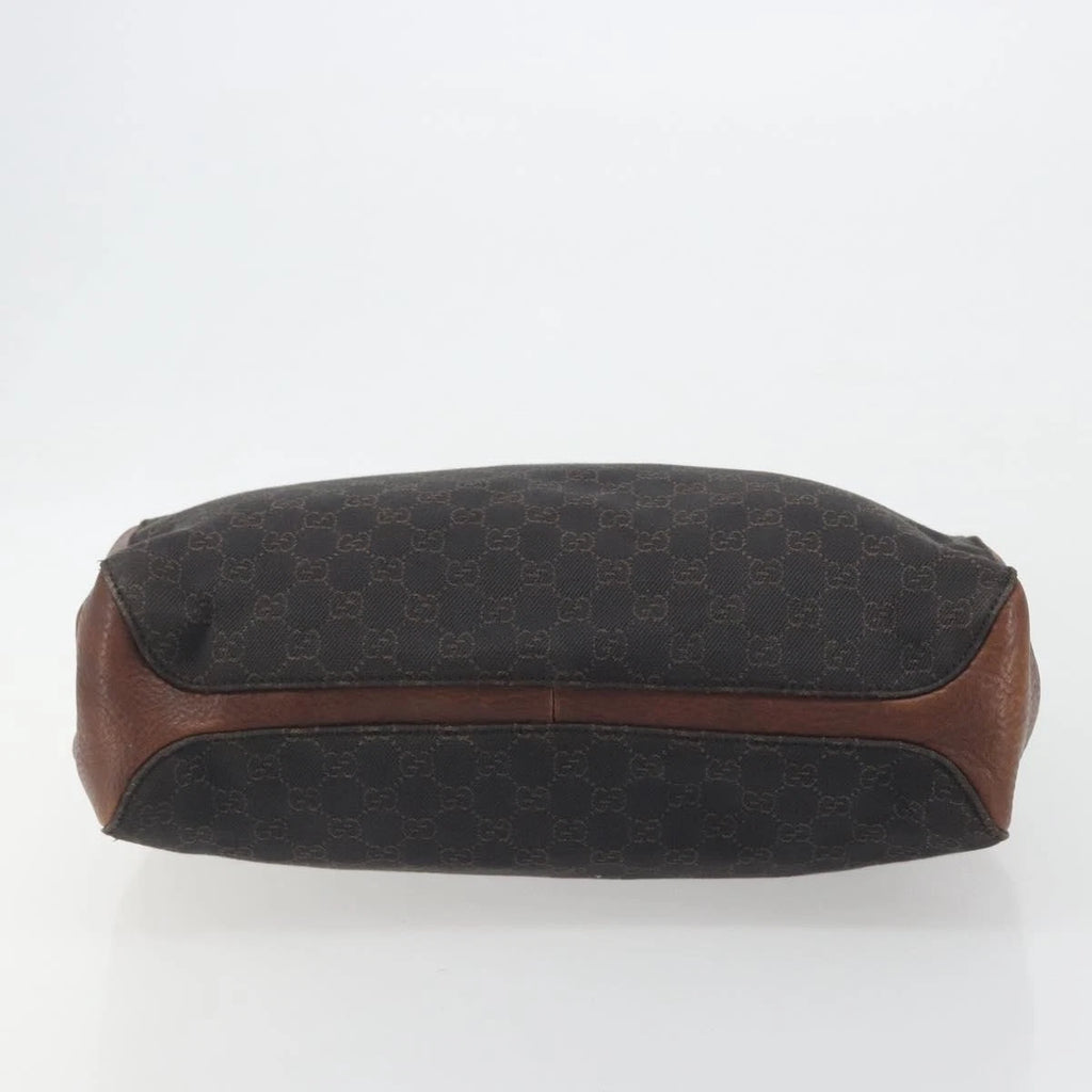 Gucci Monogram Leather Trimmed Shoulder Bag