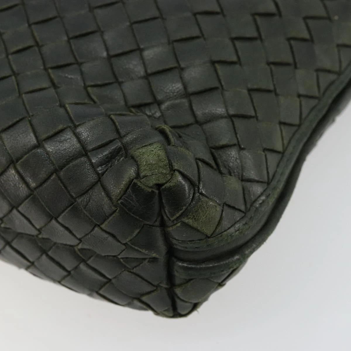 Bottega Veneta Intrecciato Dark Green Shoulder Bag