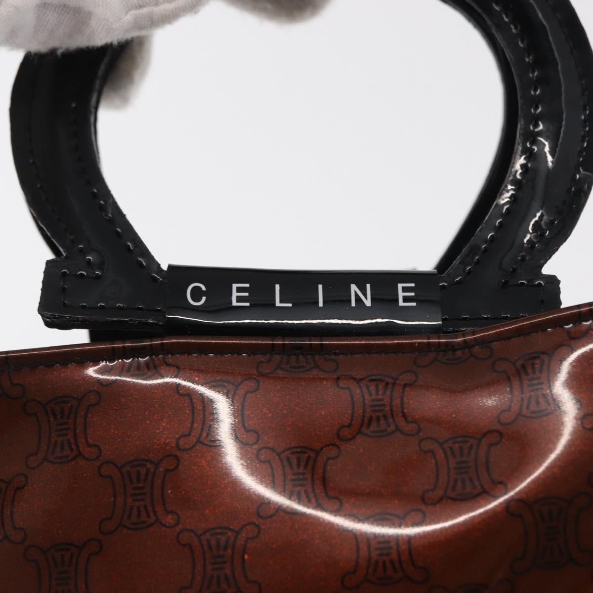Celine Brown Macadam Handbag Celine logo on handle