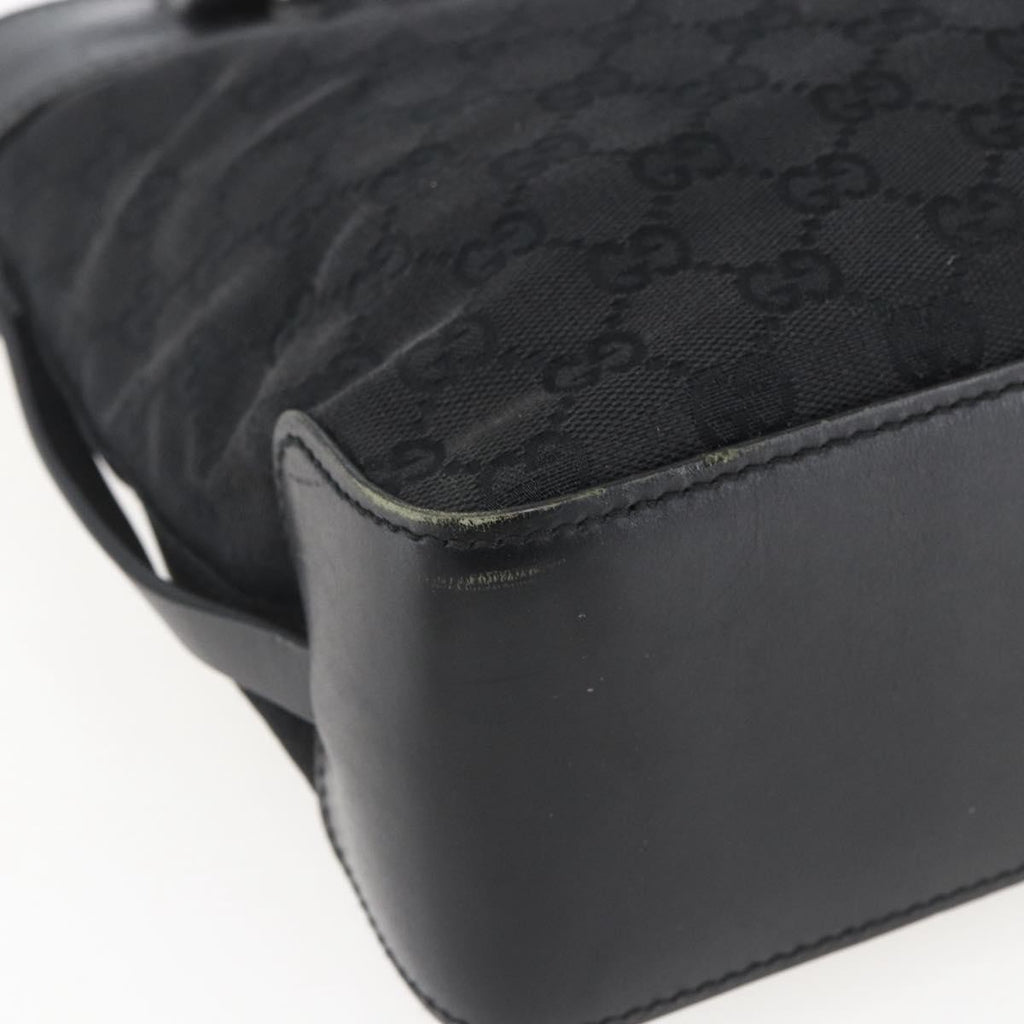 Gucci Black GG Canvas Tote corner detail