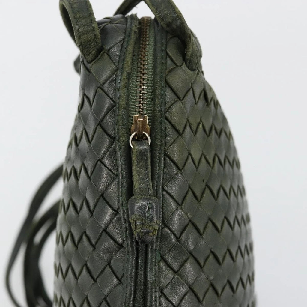 Bottega Veneta Intrecciato Dark Green Shoulder Bag