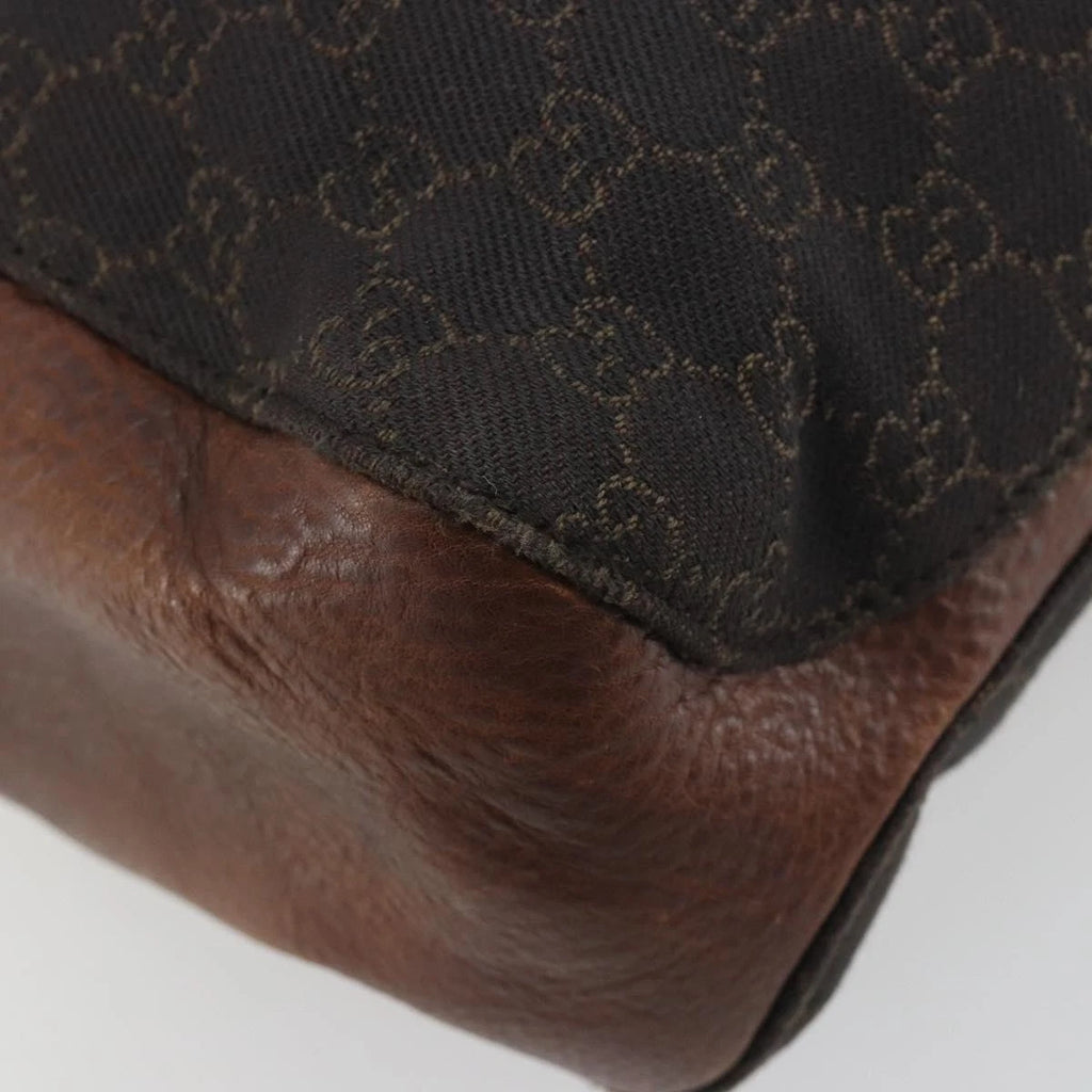 Gucci Monogram Leather Trimmed Shoulder Bag