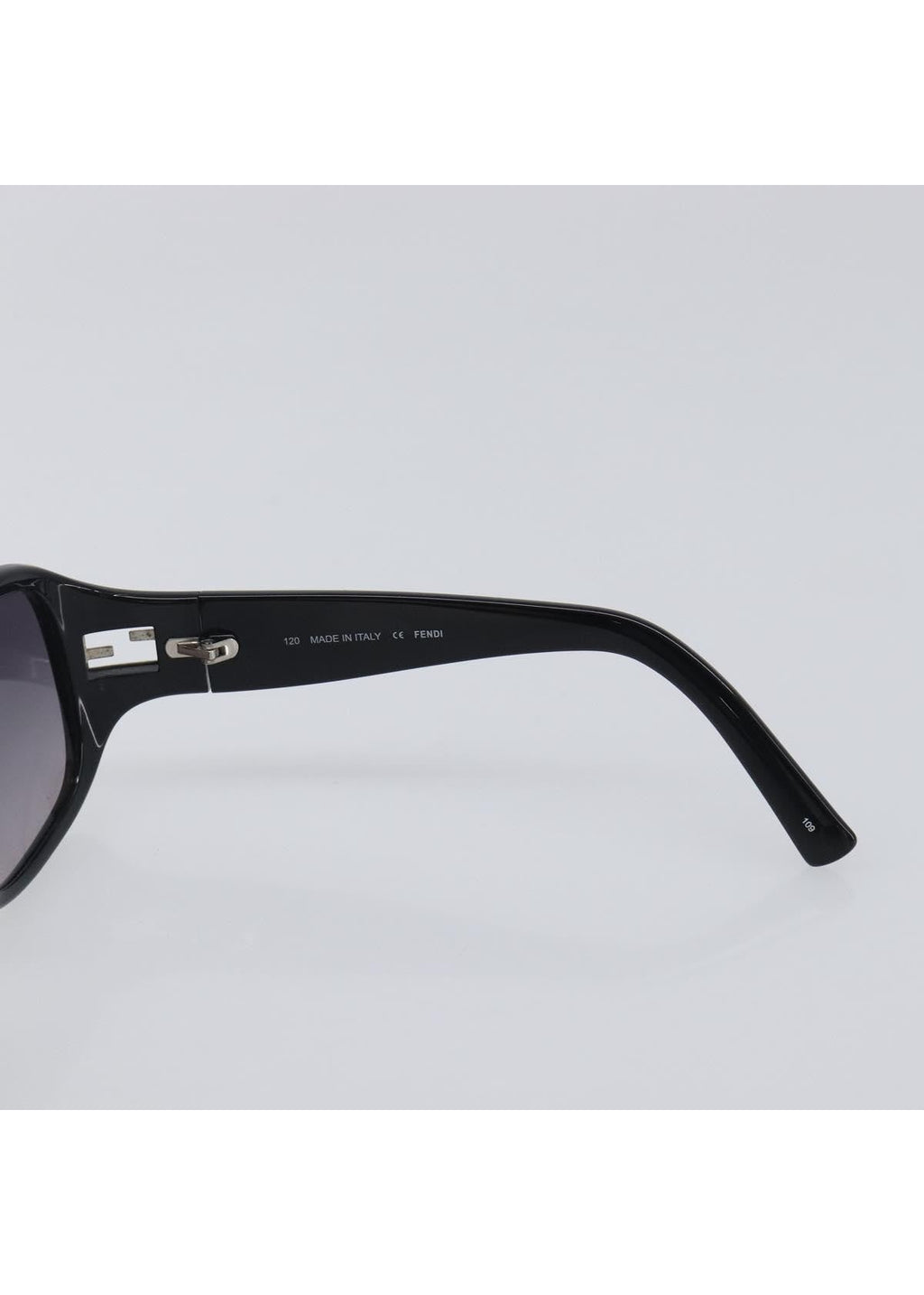 Fendi Black Rectangle Sunglasses arm branding