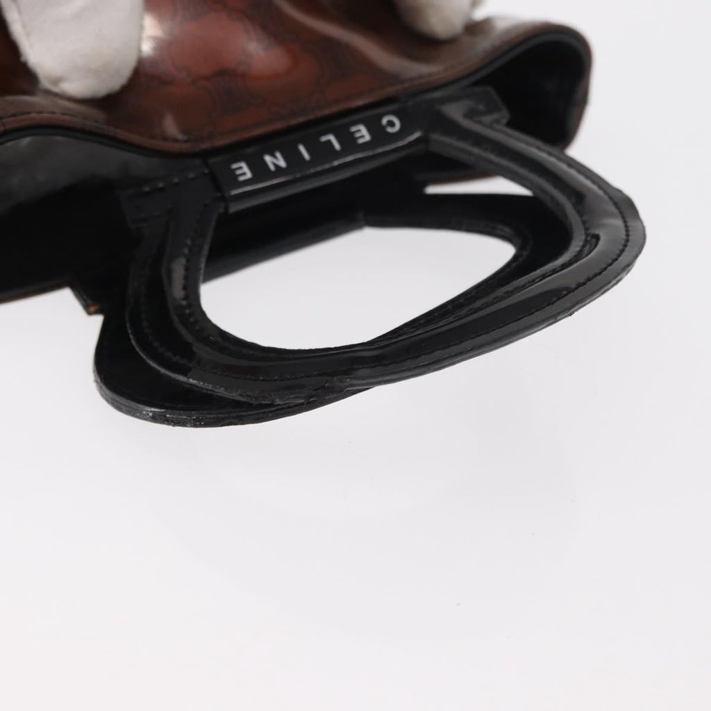 Celine Brown Macadam Handbag handle brand stamp