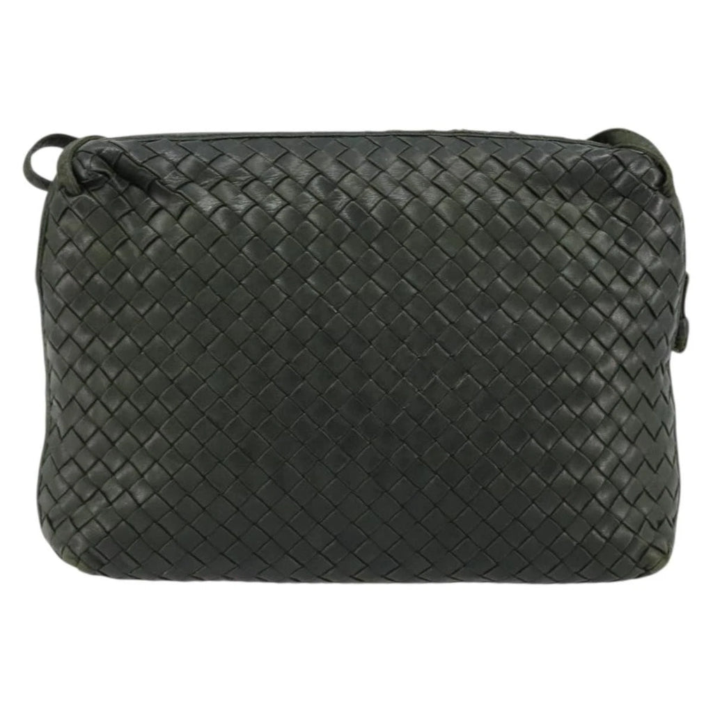 Bottega Veneta Intrecciato Dark Green Shoulder Bag