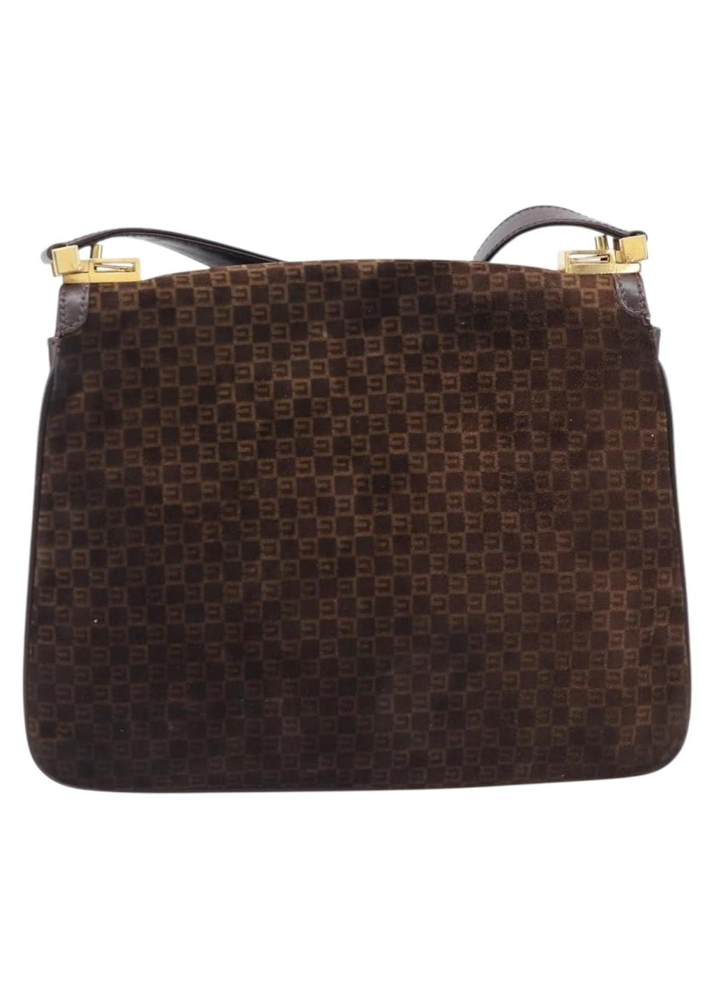 Gucci Dark Brown Suede Shoulder Bag back