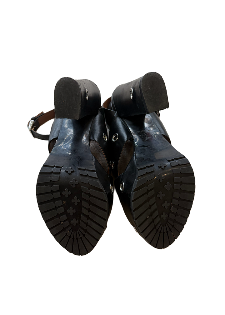 Alaïa Black Eyelet Platform Heels