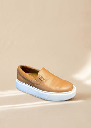 Prada Tan Leather Sneakers