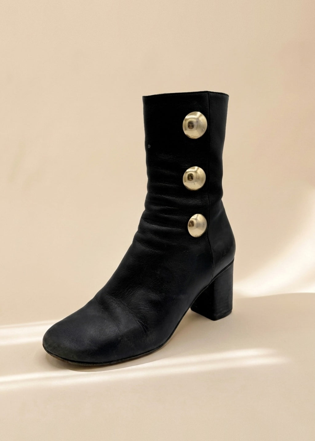 Chloe Black Studded Ankle Boots cover