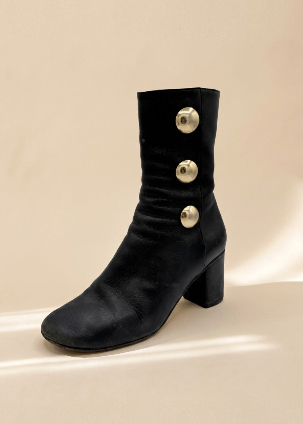 Chloe Black Studded Ankle Boots cover