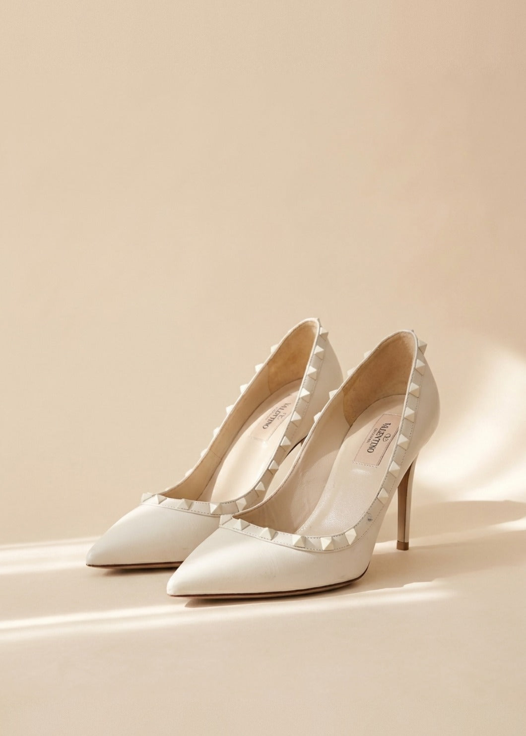 Valentino White Studded Heels cover