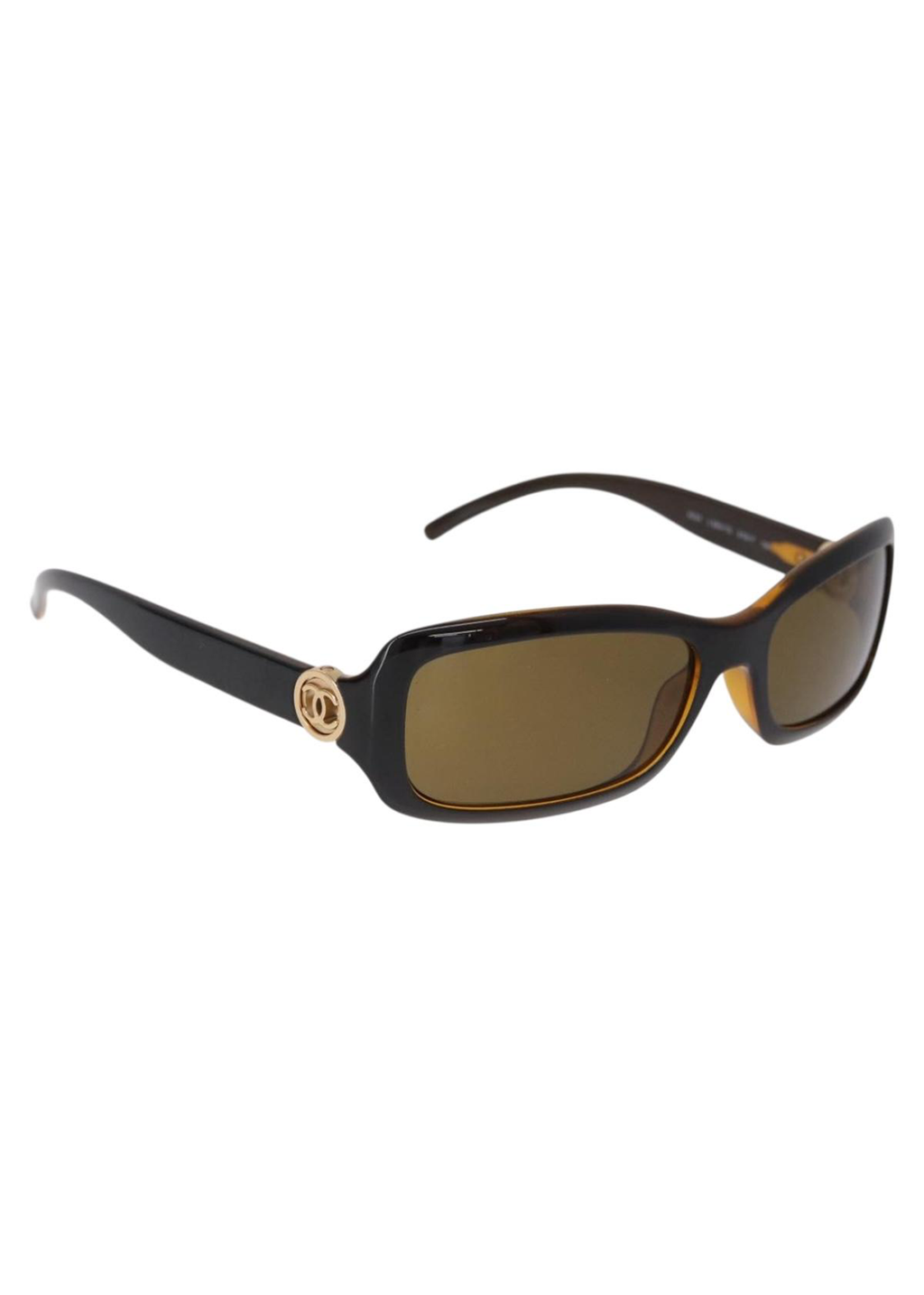 Chanel Brown Sunglasses with Gold Logo