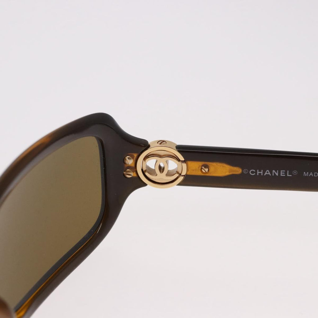 Chanel Brown Sunglasses with Gold Logo