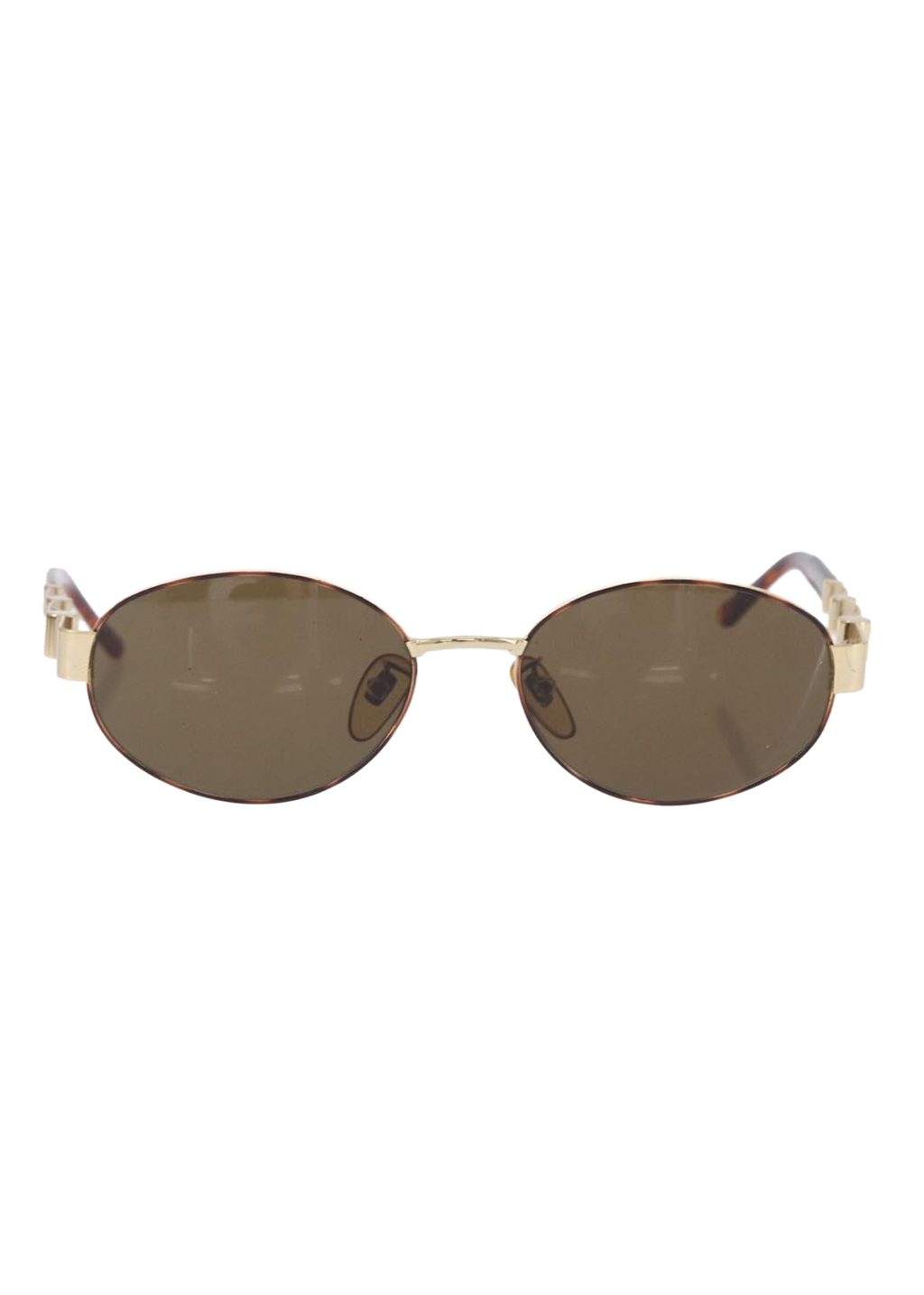 Fendi Gold and Tortoise Round Sunglasses