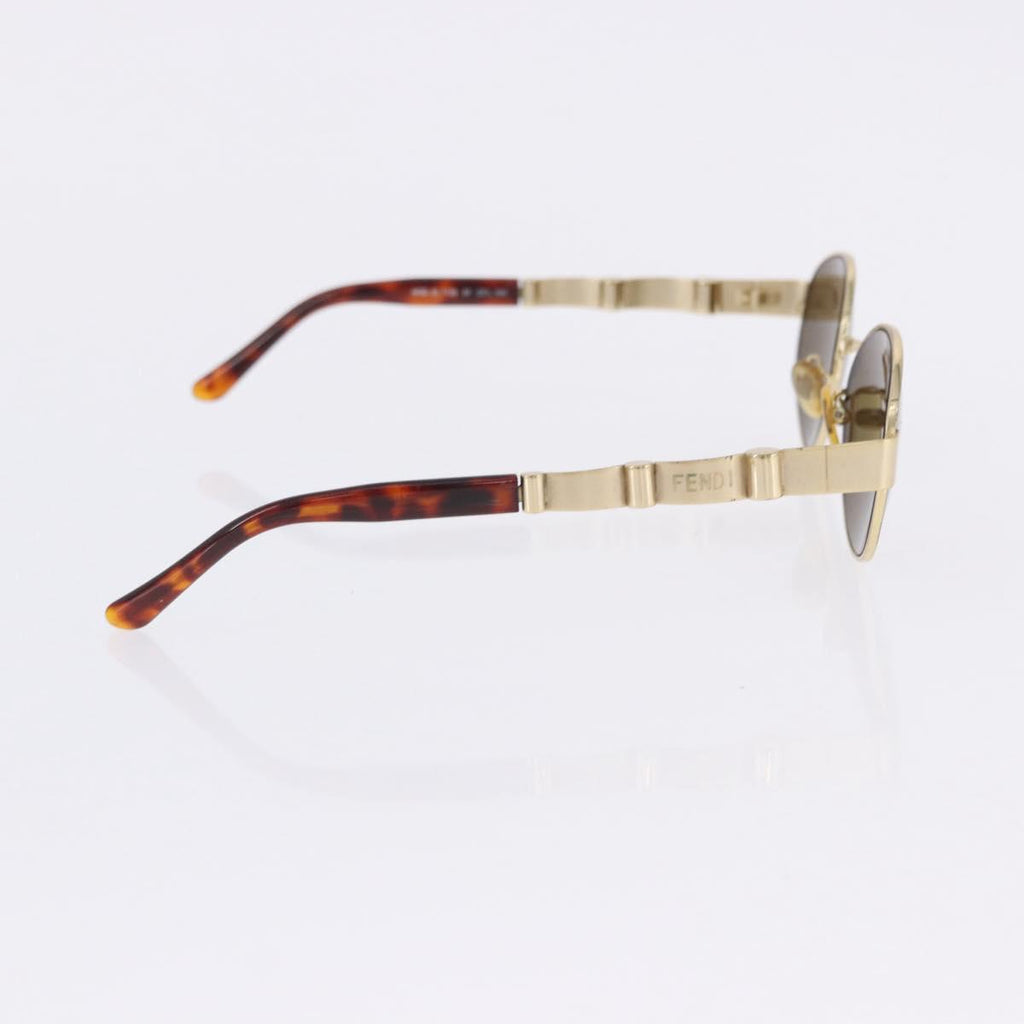 Fendi Gold and Tortoise Round Sunglasses