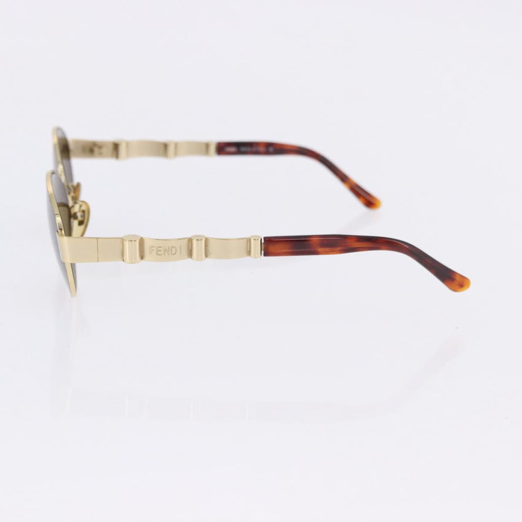 Fendi Gold and Tortoise Round Sunglasses