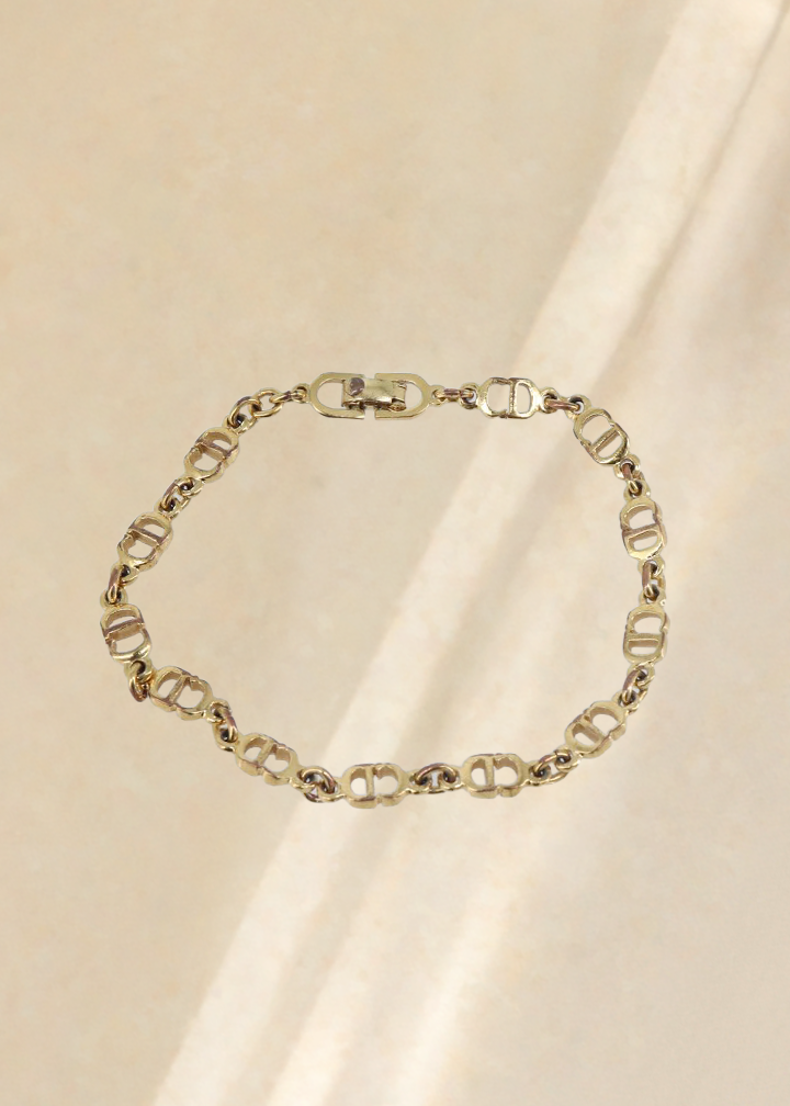 Dior CD Gold Monogram Bracelet
