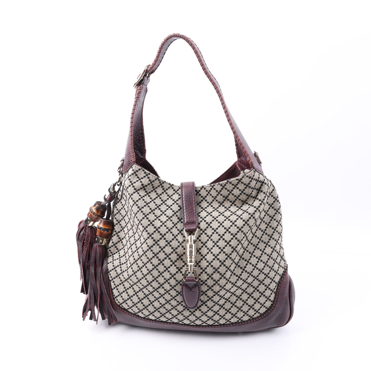 Gucci Brown Diamante Jackie Shoulder Bag front