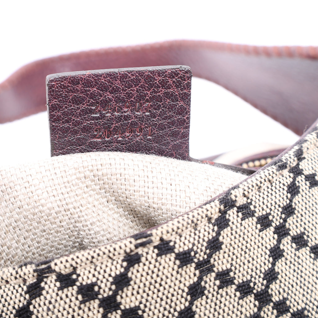 Gucci Brown Diamante Jackie Shoulder Bag brand stamp