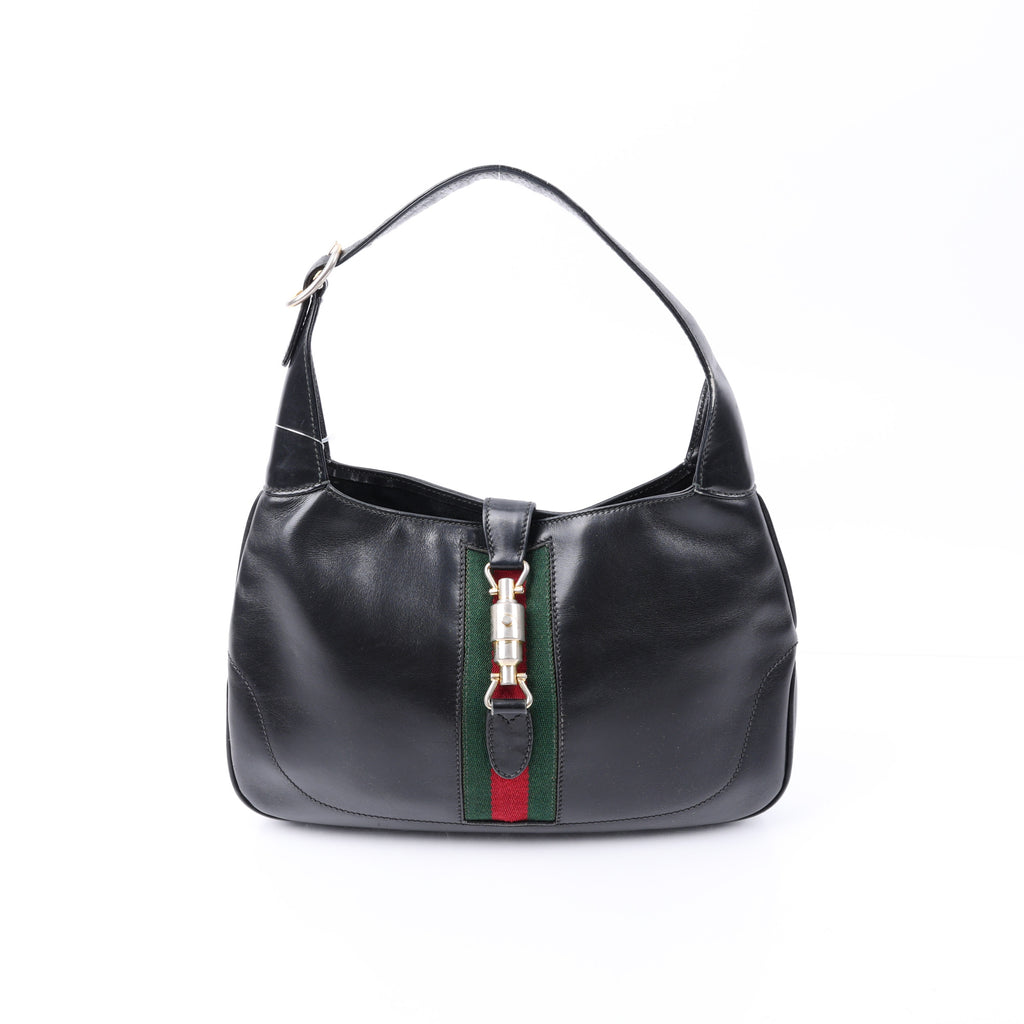 Gucci Black Leather Jackie Shoulder Bag front