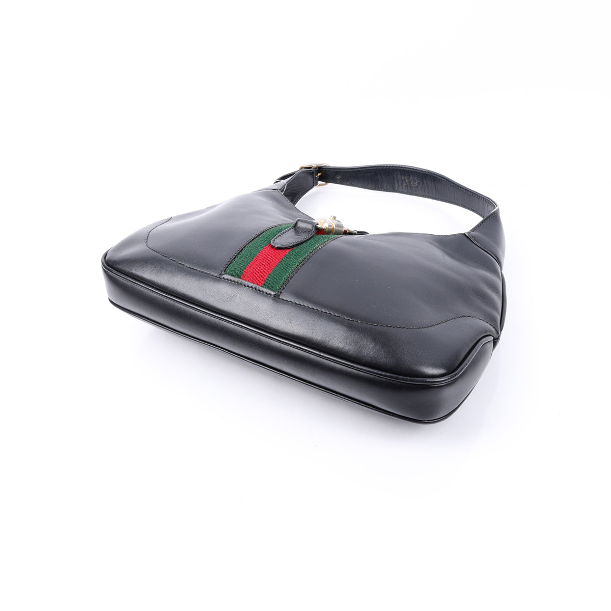 Gucci Black Leather Jackie Shoulder Bag side