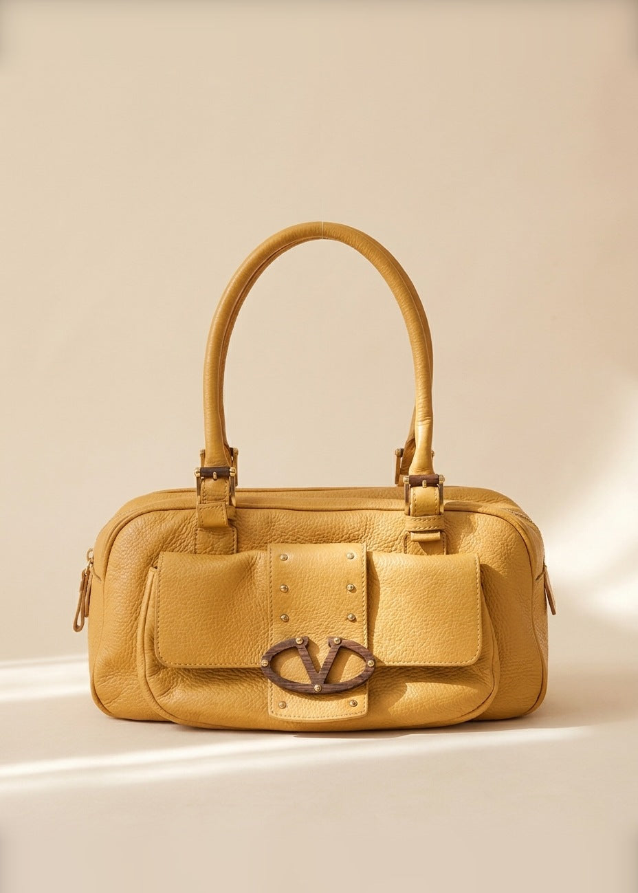 Valentino Tan Leather Top Handle Bag cover