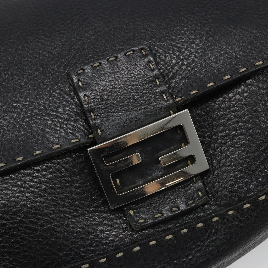 Fendi Black Leather Mama Baguette