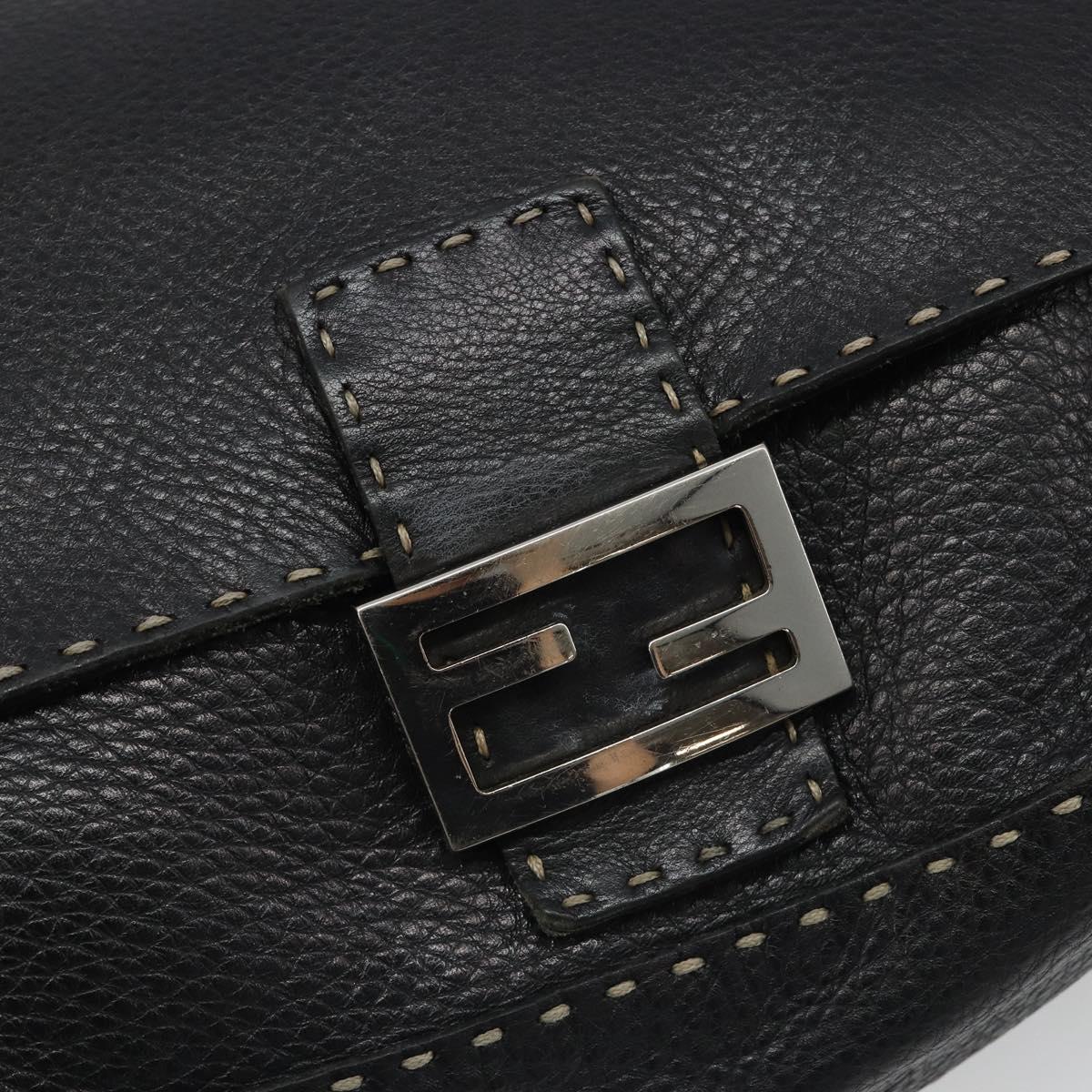 Fendi Black Leather Mama Baguette