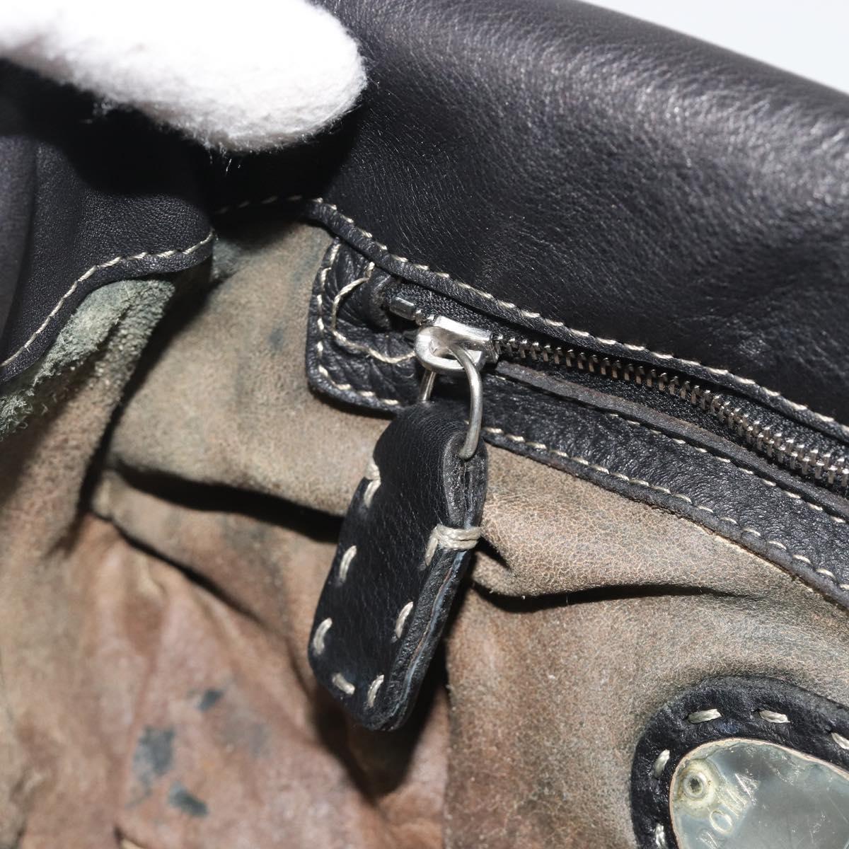 Fendi Black Leather Mama Baguette
