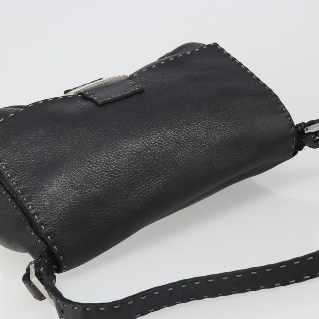 Fendi Black Leather Mama Baguette