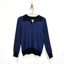 Load image into Gallery viewer, Versace Black and Blue Collared Sweater
