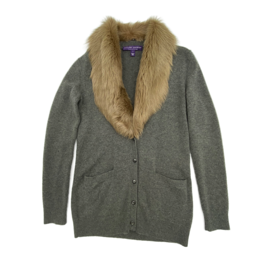 Ralph Lauren Purple Label Fur Collared Sweater